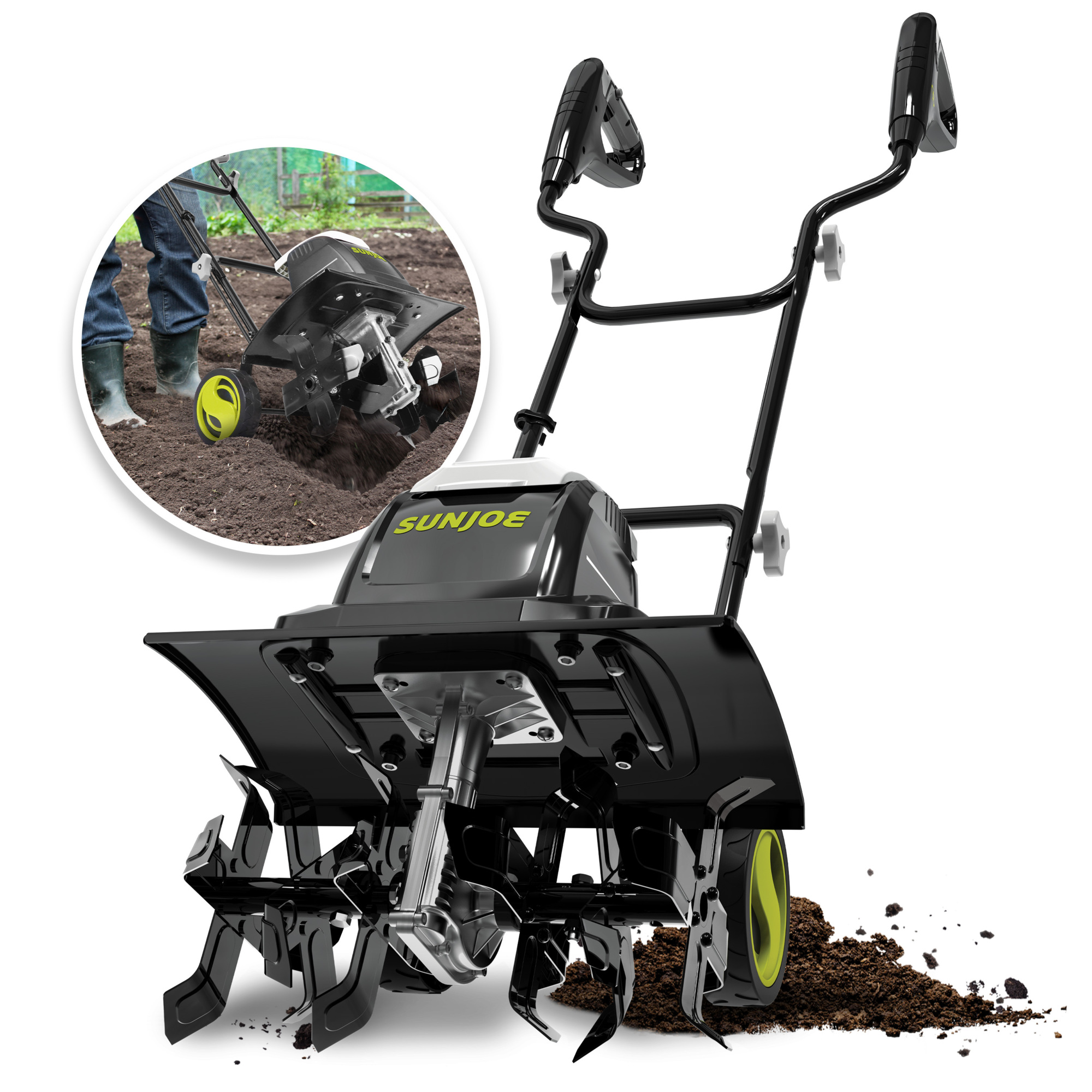 TJ605E - 15.0-Amp 16-Inch Electric Tiller/Cultivator w/ 6-In Wheels